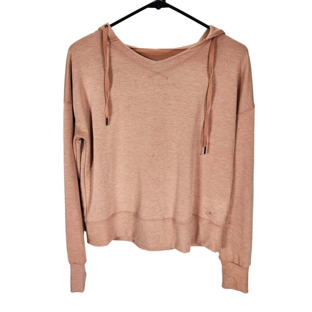 Freely Cropped Hooded Sweater Pink Rose Womens Size XS